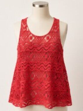 4 for $25 ❤️ Maurices Coral Crochet Lace Tank Top ❤️ - 0X